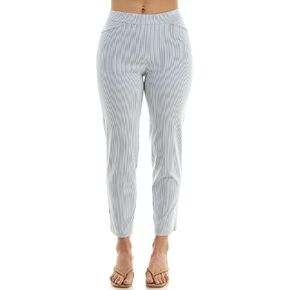 Zac & Rachel Women's Seersucker Millenium Ankle Length Pant with Front Half Pocket
