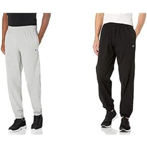 Champion 2 Pack Closed Bottom Light Weight Jersey Sweatpant, Oxford Grey/Black, Small/Small