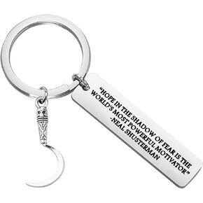MAOFAED Scythe Keychain Literary Quote Hope In The Shadow Of Fear Is The World’s Most Powerful Motivator Inspirational Gift