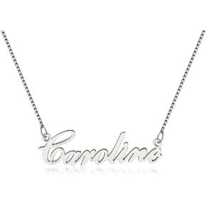 925 Sterling Sliver Custom Name Necklace Personalized Initial Necklaces Pendant Jewelry Gift for Her (Caroline)