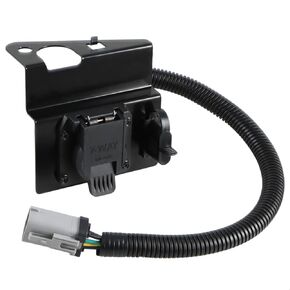4 & 7 Pin Trailer Tow Wiring Harness Plug 4-Flat 7-Way Plug Adapter with Mounting Bracket Compatible with Ford F250 F350 Super Duty 1999 2000 2001 Replace#:YC3Z-13A576-CA