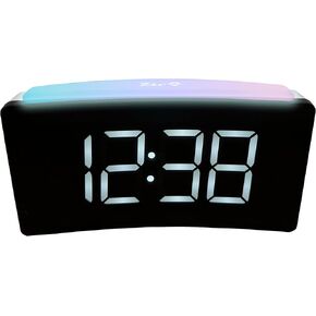 Digital Alarm Clock for Bedrooms, Dual Alarms, 7 Changeable Colors Light Night, Large Curved Display, Dimmable Night Light Display, Adjustable Alarm Volume, USB Charger for Phone, Easy Snooze