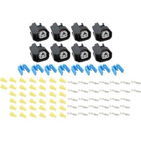 ICT Billet LS EV6 LS3 Injector Wire Connector Component Kit with Terminals and Seals Plug USCAR (8 pack) WCINJ40X8