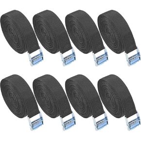 8 Pcs Adjustable Tie Down Straps, 1" x 6.5Ft/78.7" Lashing Straps with Buckles, Heavy Duty Tensioning Belts with Cam Buckle, Ratchet Straps for Truck Cargo Kayak Car Roof Rack Tie Down Strap (Grey)