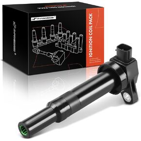 A-Premium Ignition Coil (2-Pins) Compatible with Hyundai & Kia Vehicles - 2.4L 2.7L 3.8L - Santa Fe 2007-2009, Entourage 2009-2010, Magentis 2007-2010, Optima 2006-2010, Rondo 2007-2011