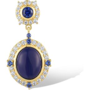 Santuzza 925 Sterling Silver Dyed Agate Pendant White Cubic Zirconia Pendant for Women