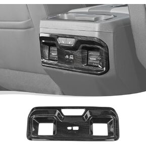 Voodonala for Chevy Silverado ZR2 2022-2025 Center Armrest Box Rear Air Vent Panel Cover Compatible with Chevrolet Silverado 2022 2023 2024 2025 (ABS,Wood)