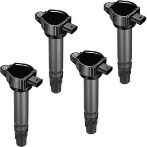 BDFHYK Ignition Coil Pack and Iridium Spark Plugs Compatible with Chrysler 200 Sebring Dodge Avenger Caliber Journey Jeep Compass UF557 BY481ZFR5F, Sets of 4