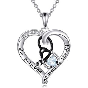 WINNICACA Nurse Gifts for Women Graduation for Nurses Female Sterling Silver Birthstone Stethoscope Necklace Nurse Heart Necklaces for Women Heartbeat Jewelry for Doctor Nurse Medical Student