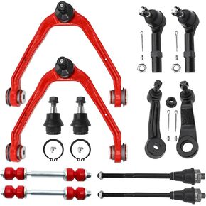 Front End 10pc Suspension Kit for 1999-2006 Chevy Silverado Sierra Yukon Suburban 1500 Avalanche Tahoe Escalade EXT ESV, 4 Tie Rods,2 Control Arms w/Ball Joints, 2 Ball Joints, 2 Sway Bars(10pc)