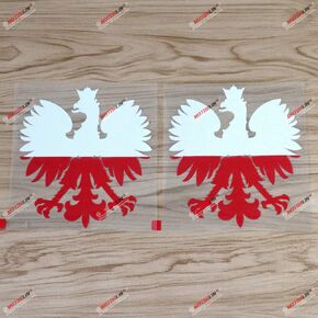2 Pack 4'' Polska Eagle Decal Sticker Coat of arms of Poland Herb Polski Polish Flag Vinyl