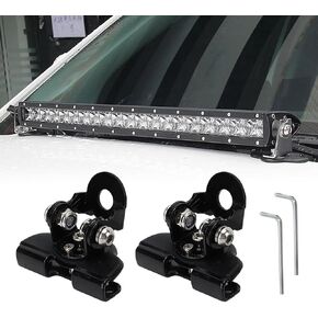 Ajxn 2 PCS Automotive Hood No-Hole Mounting Design Fixing Bracket, Spotlight Hood Grille LED Light Base Mounting Bracket, Non-Destructive Bracket Accessories, Suitable for Most Car Models (Black)