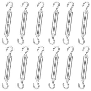 16 PCS M4 Stainless Steel Turnbuckles for Wire Rope Tension, Heavy Duty Turnbuckle Hook & Eye for Sun Shade, Tent, and Cable Railing, Anti-Rust with Detachable Screw by GENHAKON
