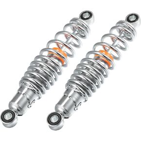 Motorcycle Rear Suspension Shock Durable Adjusting 250mm for 50cc 70cc 90cc 125c Most Motorcycles ATV Mopeds Metal Chrome Silver Tone 1 Pair