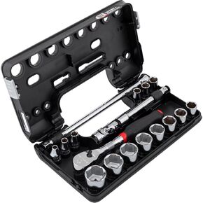 CRAFTSMAN V-SERIES Socket Set, Shallow MM, 3/8 Inch Drive, 18 Piece (CMMT45753V)