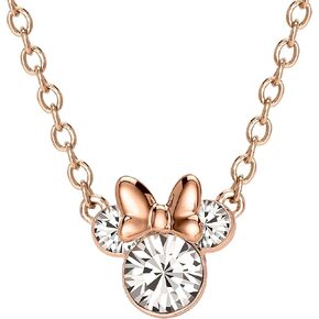 Disney Minnie Mouse Crystal Birthstone Jewelry, Birth Month Pendant Necklace, Silver Plated