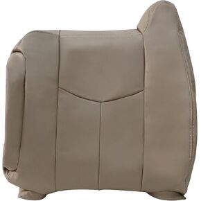 SecosAutoparts Driver Top Lean Back Leather Seat Cover Medium Neutral Tan# 522 Compatible with Chevy Avalanche Silverado Compatible with GMC Sierra 1500 2500 3500 HD 2003 2004 2005 2006 2007