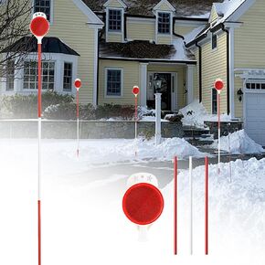 Driveway Markers, 48 Inch Double Reflective Driveway Reflectors for Snow Plowing Sided Metal Driveway Markers Snow Stakes with Easy Visibility at Night and All Weather (8 Pack)