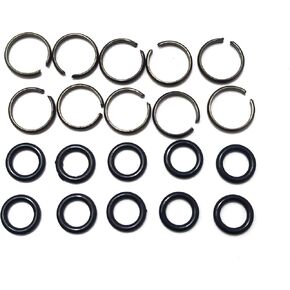 10-Piece 1/2 Inch Impact Wrench Socket Retainer Rings Set, Black, Carbon, Rubber, Steel