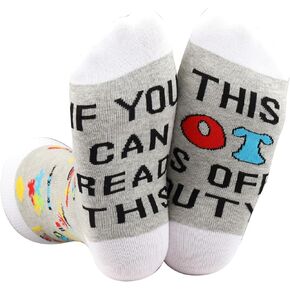LEVLO 1 Pair Occupational Therapy Hospital Crew Socks This OT is Off Duty Socks Future OT Healthcare Gift for Women BFF