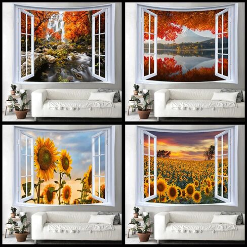 XIUYINHS Nature Forest Tapestry,Scenery Wall Tapestry,Mountain Tree Tapestry,for Home Office Dorm Indoor and Outdoor Decoration Large Size 59"(W) x59(L) (GTCH(77)) in Saudi Arabia