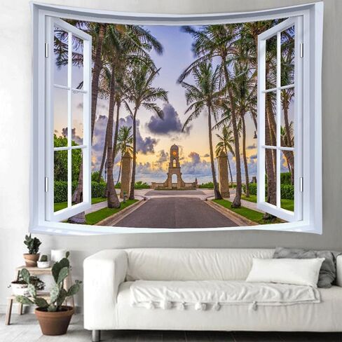 XIUYINHS Nature Forest Tapestry,Scenery Wall Tapestry,Mountain Tree Tapestry,for Home Office Dorm Indoor and Outdoor Decoration Large Size 59"(W) x59(L) (GTCH(77)) in Saudi Arabia