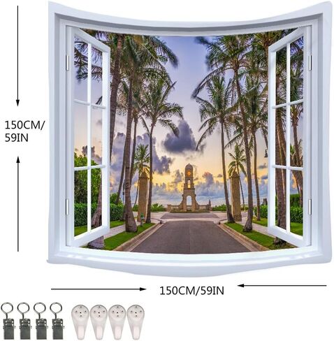 XIUYINHS Nature Forest Tapestry,Scenery Wall Tapestry,Mountain Tree Tapestry,for Home Office Dorm Indoor and Outdoor Decoration Large Size 59"(W) x59(L) (GTCH(77)) in Saudi Arabia