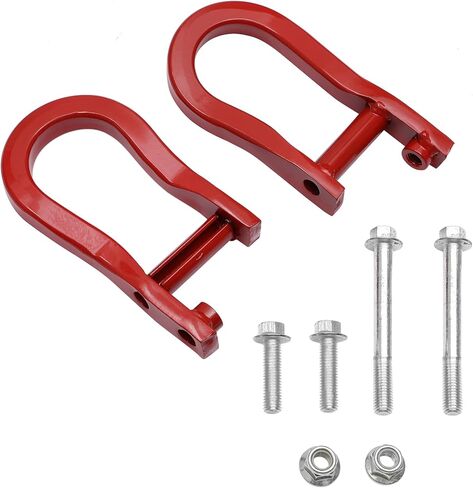 Front Bumper Tow Hook Shackles 2Pcs Red Compatible with 2007-2018 Chevy Silverado 1500, GMC Sierra 1500| 2019 Chevy Silverado 1500 LD, GMC Sierra 1500 Limited Replaces# 84192871 in Kuwait