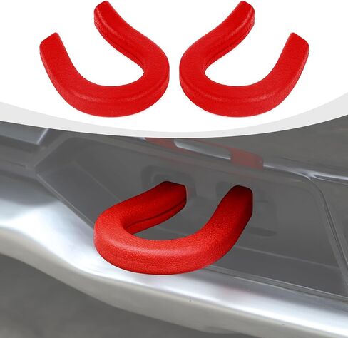 Tow Hook Cover fit for Chevy Silverado 1500 2007-2024, Front Bumper Tow Hooks Rubber Accessories, Red in Kuwait