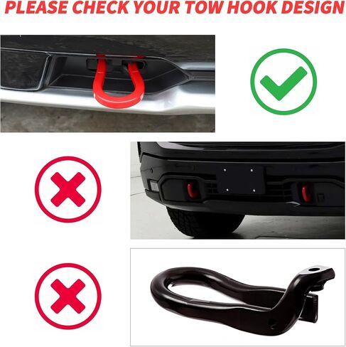 Tow Hook Cover fit for Chevy Silverado 1500 2007-2024, Front Bumper Tow Hooks Rubber Accessories, Red in Kuwait