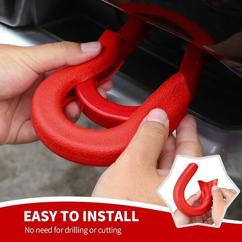 Tow Hook Cover fit for Chevy Silverado 1500 2007-2024, Front Bumper Tow Hooks Rubber Accessories, Red in Kuwait