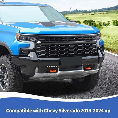 Tow Hook Cover fit for Chevy Silverado 1500 2007-2024, Front Bumper Tow Hooks Rubber Accessories, Red in Kuwait