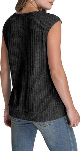 SAMPEEL Womens V Neck Sleeveless Sweater Tank Top Spring Casual Sweater Vest Summer Outifts 2025 in Saudi Arabia