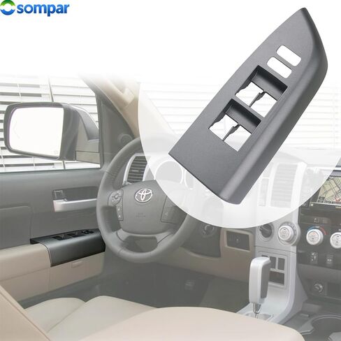 Door Window Switch Bezel Front Left Driver Side Compatible with Toyota Tundra 2007-2013 Sequoia 2010-2017 Replaces 74232-0C100 Gray in Saudi Arabia