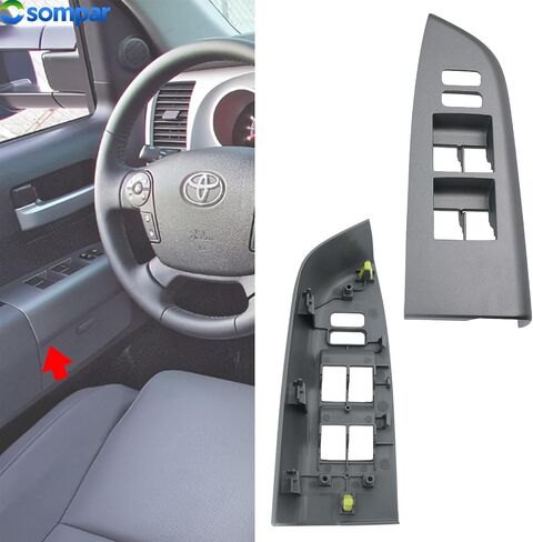 Door Window Switch Bezel Front Left Driver Side Compatible with Toyota Tundra 2007-2013 Sequoia 2010-2017 Replaces 74232-0C100 Gray in Saudi Arabia