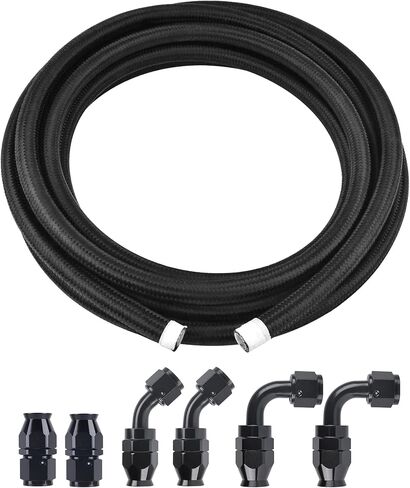EVIL ENERGY 6AN PTFE Fuel Line Kit, AN6 E85 Fuel Hose Line 12FT Black 5/16 inch in Kuwait