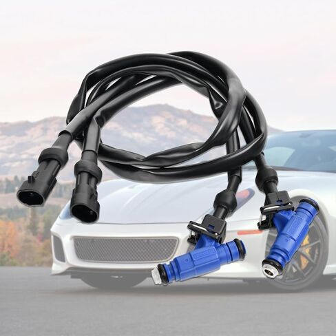 1202863, 1253558 2PCS Fuel Injector with Pigtail Harness Compatible with Polaris Ranger/RZR/Sportsman 700 800 EFI 2005-2014 in Kuwait
