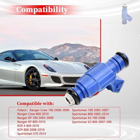1202863, 1253558 2PCS Fuel Injector with Pigtail Harness Compatible with Polaris Ranger/RZR/Sportsman 700 800 EFI 2005-2014 in Kuwait