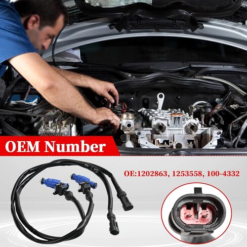 1202863, 1253558 2PCS Fuel Injector with Pigtail Harness Compatible with Polaris Ranger/RZR/Sportsman 700 800 EFI 2005-2014 in Kuwait