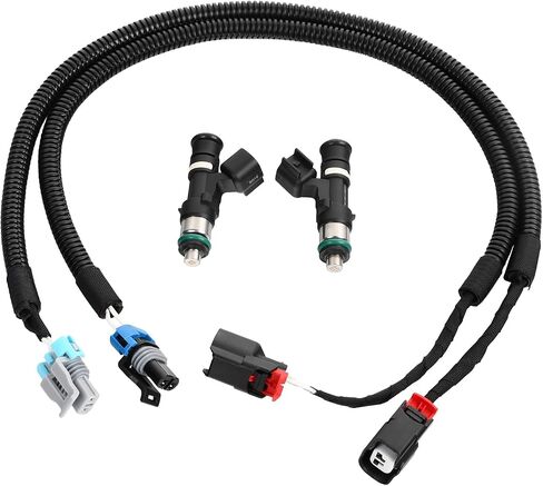 1202863, 1253558 2PCS Fuel Injector with Pigtail Harness Compatible with Polaris Ranger/RZR/Sportsman 700 800 EFI 2005-2014 in Kuwait