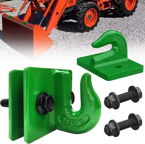 2 Packs 3/8 Inch Tractor Bucket Grab Hook,Bolt On Grab Hook,Grade 70 Forged Steel Bolt on Tractor Bucket Hook,Heavy Duty Tow Hook for Tractor Bucket,Compatible for RV UTV Truck,Max 15000 lbs (Green) in Saudi Arabia