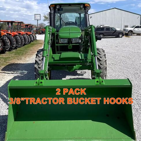 2 Packs 3/8 Inch Tractor Bucket Grab Hook,Bolt On Grab Hook,Grade 70 Forged Steel Bolt on Tractor Bucket Hook,Heavy Duty Tow Hook for Tractor Bucket,Compatible for RV UTV Truck,Max 15000 lbs (Green) in Saudi Arabia