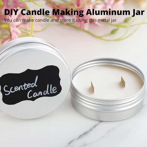 60PCS Metal Round Tins, 2 oz Aluminum Tin Cans Containers with Screw Lid for Lotion Bars, Balms, Salve, Spices or Beard Balm, DIY Candle Making Jar in Saudi Arabia