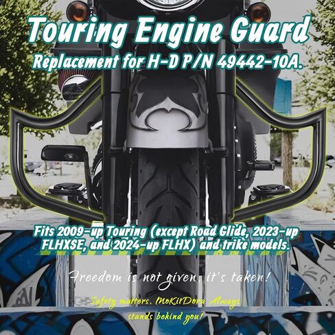 MoKitDora Touring Meathook Engine Guard Crash Highway Bar لـ 2009-up Harley Street Electra Glide Road King، كروم in Saudi Arabia
