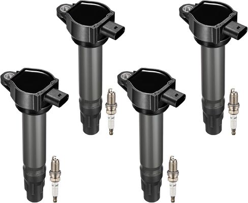 BDFHYK Ignition Coil Pack and Iridium Spark Plugs Compatible with Chrysler 200 Sebring Dodge Avenger Caliber Journey Jeep Compass UF557 BY481ZFR5F, Sets of 4 in Saudi Arabia