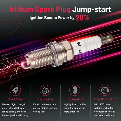 BDFHYK Ignition Coil Pack and Iridium Spark Plugs Compatible with Chrysler 200 Sebring Dodge Avenger Caliber Journey Jeep Compass UF557 BY481ZFR5F, Sets of 4 in Saudi Arabia