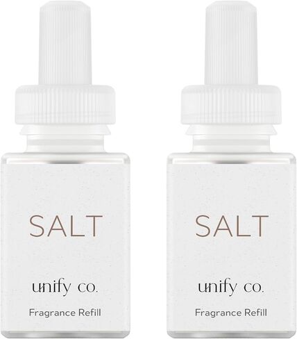 Pura & Unify Co. Home Scent Refill - Smart Home Air Diffuser Fragrance - Up to 120-Hours of Premium Fragrance per Refill - Clean & Safe Diffuser Fragrance - Household Essential - 2 Pack, Salt in Saudi Arabia