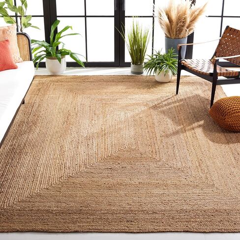SAFAVIEH Cape Cod Collection Area Rug - 9' x 12', Natural, Handmade Flat Weave Jute, Ideal for High Traffic Areas in Living Room, Bedroom (CAP252A) in Saudi Arabia