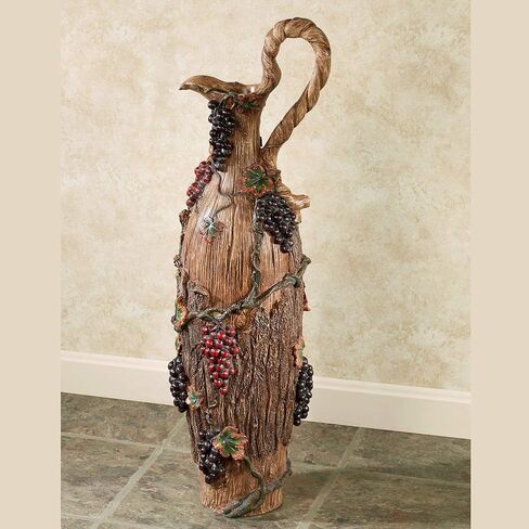 مزهرية أرضية لإبريق العنب من تاتش أوف كلاس متعددة الأرض مقاس واحد - مصنوعة من الراتنج - موضوع كرم توسكان - العنب والكروم وأوراق الشجر - مزهرية زخرفية كبيرة in Kuwait