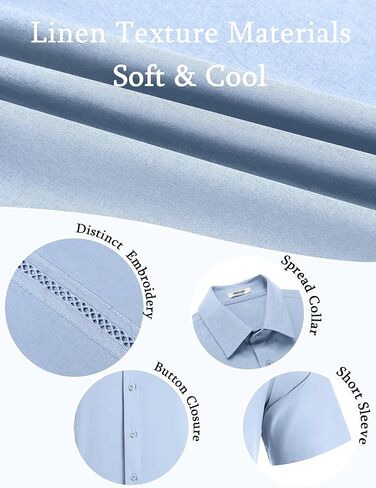 COOFANDY Men's Cuban Guayabera Shirts Casual Short Sleeve Button Down Shirt Summer Beach Vacation Shirt in Saudi Arabia